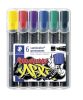 Alkoholos marker készlet, 2-5 mm, STAEDTLER "Lumocolor 350", 6 különböző szín