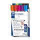 Táblamarker készlet, 2 mm, kúpos, STAEDTLER "Lumocolor 351", 10 különböző szín
