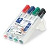 Táblamarker készlet, 2 mm, kúpos, STAEDTLER "Lumocolor 351", 4 különböző szín