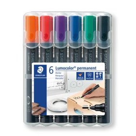   Alkoholos marker készlet, 2 mm, kúpos, STAEDTLER "Lumocolor® 352", 6 különböző szín