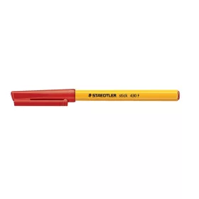   Golyóstoll, 0,3 mm, kupakos, STAEDTLER "Stick 430 F", piros