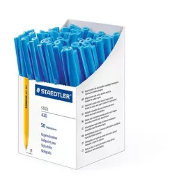   Golyóstoll, 0,3 mm, kupakos, STAEDTLER "Stick 430 F", kék
