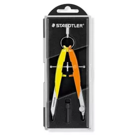   Körző készlet, precíziós, 2 darabos, STAEDTLER "Mars Comfort 556", neon sárga/narancs