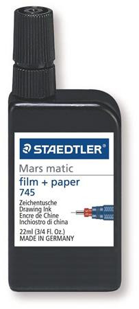Tustinta, 22 ml, STAEDTLER "Mars Matic 745 M", fekete