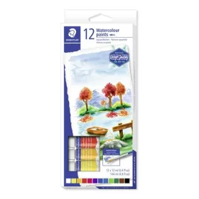   Akvarell festék, tubusos, STAEDTLER „8880”, 12 különböző szín