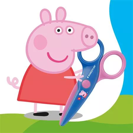Olló, óvodai, 10 cm, STAEDTLER "Noris® Junior 965", Peppa malac
