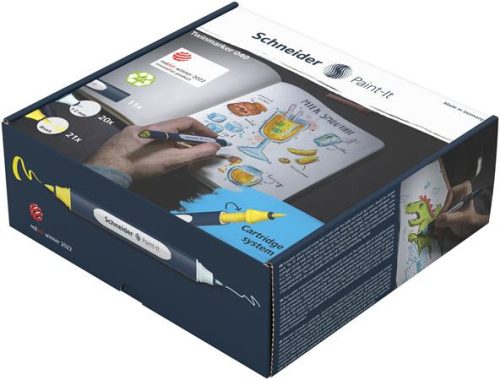 Kétvégű marker készlet, 52 darabos, SCHNEIDER „Paint-It 040 Twin marker Set 1”, 20 különböző szín