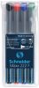 Alkoholos marker készlet, OHP, 0,7 mm, SCHNEIDER "Maxx 222 F", 4 különböző szín