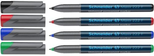 Alkoholos marker készlet, OHP, 0,7 mm, SCHNEIDER "Maxx 222 F", 4 különböző szín