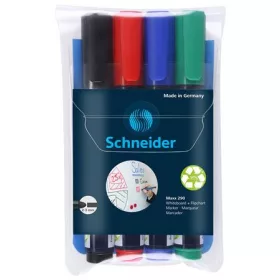   Tábla- és flipchart marker készlet, 2-3 mm, kúpos, SCHNEIDER "Maxx 290", 4 különböző szín