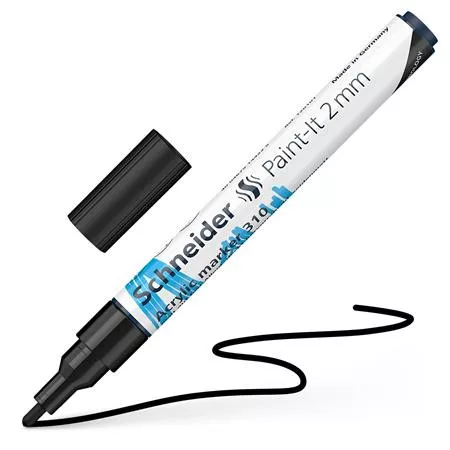 Akril marker, 2 mm, SCHNEIDER "Paint-It 310" , fekete