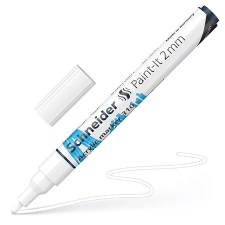Akril marker, 2 mm, SCHNEIDER "Paint-It 310", fehér