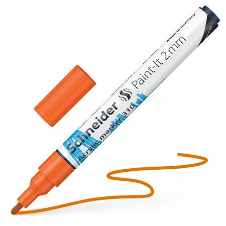 Akril marker, 2 mm, SCHNEIDER "Paint-It 310", narancssárga