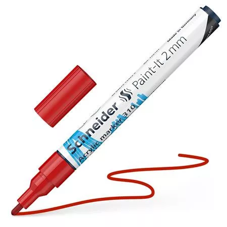 Akril marker, 2 mm, SCHNEIDER "Paint-It 310", piros