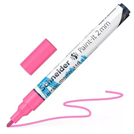 Akril marker, 2 mm, SCHNEIDER "Paint-It 310", rózsaszín