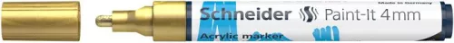 Akril marker, 4 mm, SCHNEIDER "Paint-It 320", arany