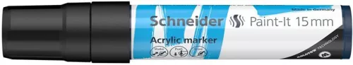 Akril marker, 15 mm, SCHNEIDER "Paint-It 330", fekete