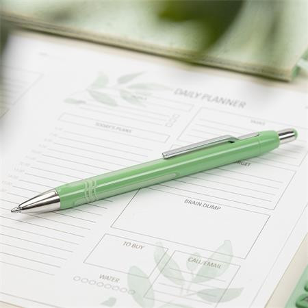 Golyóstoll, 0,7 mm, nyomógombos, érintőképernyőhöz, mentazöld tolltest, SCHNEIDER "Epsilon XB", kék