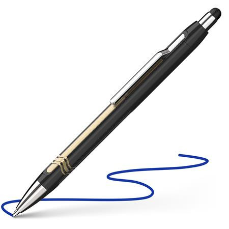 Golyóstoll, 0,7 mm, nyomógombos, érintőképernyős készülékekhez, SCHNEIDER "Epsilon Touch XB", fekete-arany