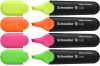 Szövegkiemelő készlet, 1-5 mm, SCHNEIDER "Job 150", 4 különböző szín