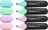 Szövegkiemelő készlet, 1-5 mm, SCHNEIDER "Job Pastel", 4 különböző pasztell szín