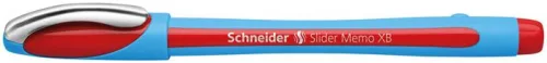 Golyóstoll, 0,7 mm, kupakos, SCHNEIDER "Slider Memo", piros