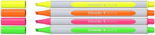 Szövegkiemelő toll készlet, 1-4 mm, SCHNEIDER "Shine-Up", 4 különböző szín