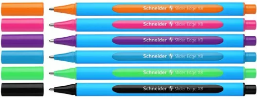 Golyóstoll készlet, 0,7 mm, kupakos, SCHNEIDER "Slider Edge XB", vegyes színek