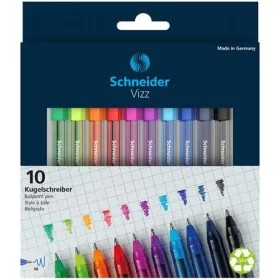   Golyóstoll készlet, 0,5 mm, kupakos, SCHNEIDER "Vizz", vegyes színek