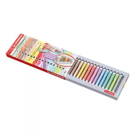 Szövegkiemelő készlet, 1-4 mm, STABILO "Swing Cool", 18 db-os asztali készlet