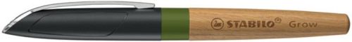 Töltőtoll, tölgyfa tolltest, zöld kiegészítővel, STABILO "Grow"