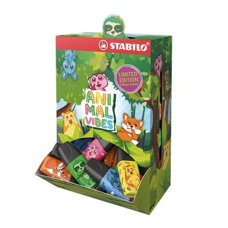Szövegkiemelő display, 2-5 mm, STABILO "Boss Mini Animal Vibes", vegyes