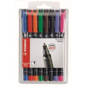   Alkoholos marker, 1 mm, STABILO "OHPen M",  8 különböző szín