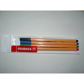   Tűfilc készlet, 0,4 mm, STABILO "Point 88", 4 különböző szín