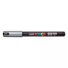 Dekormarker, 0,7 mm, UNI "Posca PC-1MR", ezüst