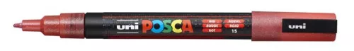 Dekormarker, 0,9-1,3 mm, UNI"Posca PC-3ML", fényes piros