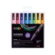 Dekormarker készlet, 0,9-1,3 mm, UNI "Posca PC-3ML", 8 különböző csillogó szín