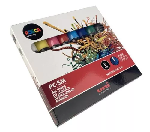 Dekormarker készlet, 1,8-2,5 mm, UNI "Posca PC-5M"