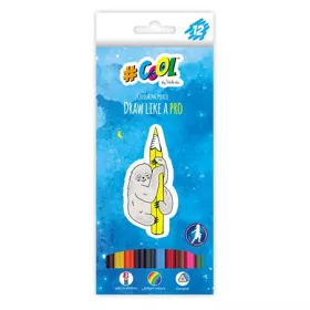   Színes ceruza készlet, háromszögletű, COOL BY VICTORIA, 12 különböző szín