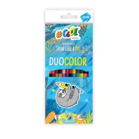   Színes ceruza készlet, háromszögletű, kétvégű, COOL BY VICTORIA "Duocolor", 24 különböző szín