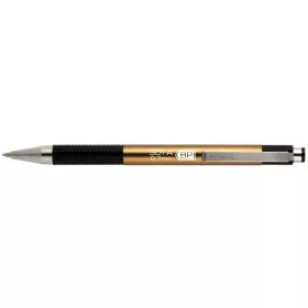   Golyóstoll, 0,24 mm, nyomógombos, arany színű tolltest, ZEBRA "F-301 A", kék