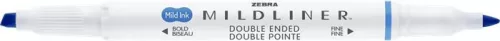 Szövegkiemelő, 1,0/3,5 mm, kétvégű  ZEBRA "Mildliner Cool & Refined" kék