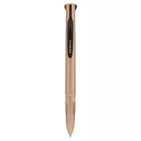   Golyóstoll, 0,37 mm, nyomógombos, négyszínű, ZEBRA "Smooth", rose gold