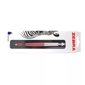   Golyóstoll, 0,24 mm, nyomógombos, ezüst színű klip, pink tolltest, ZEBRA "901", kék