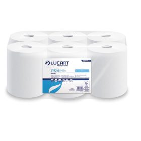   Kéztörlő, tekercses, 2 rétegű, LUCART, "Strong 140 A", fehér