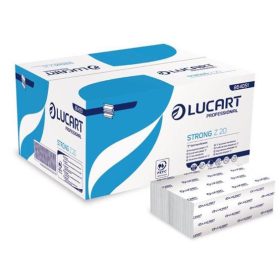   Kéztörlő,  Z hajtogatott, 2 rétegű, 200 lap, LUCART "Strong", fehér