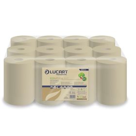   Kéztörlő, tekercses, 2 rétegű, LUCART "EcoNatural 14 CF", havanna barna