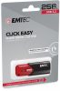 Pendrive, 256GB, USB 3.2, EMTEC "B110 Click Easy", fekete-piros