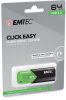 Pendrive, 64GB, USB 3.2, EMTEC "B110 Click Easy", fekete-zöld