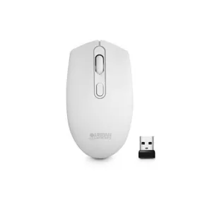   Egér, vezeték nélküli, optikai, közepes méret, USB, URBAN FACTORY "Free Color", fehér
